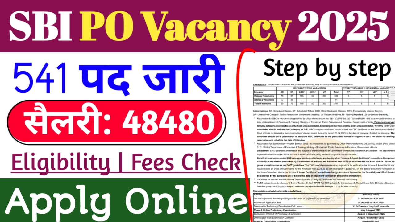 SBI Po Vacancy 2025 Out