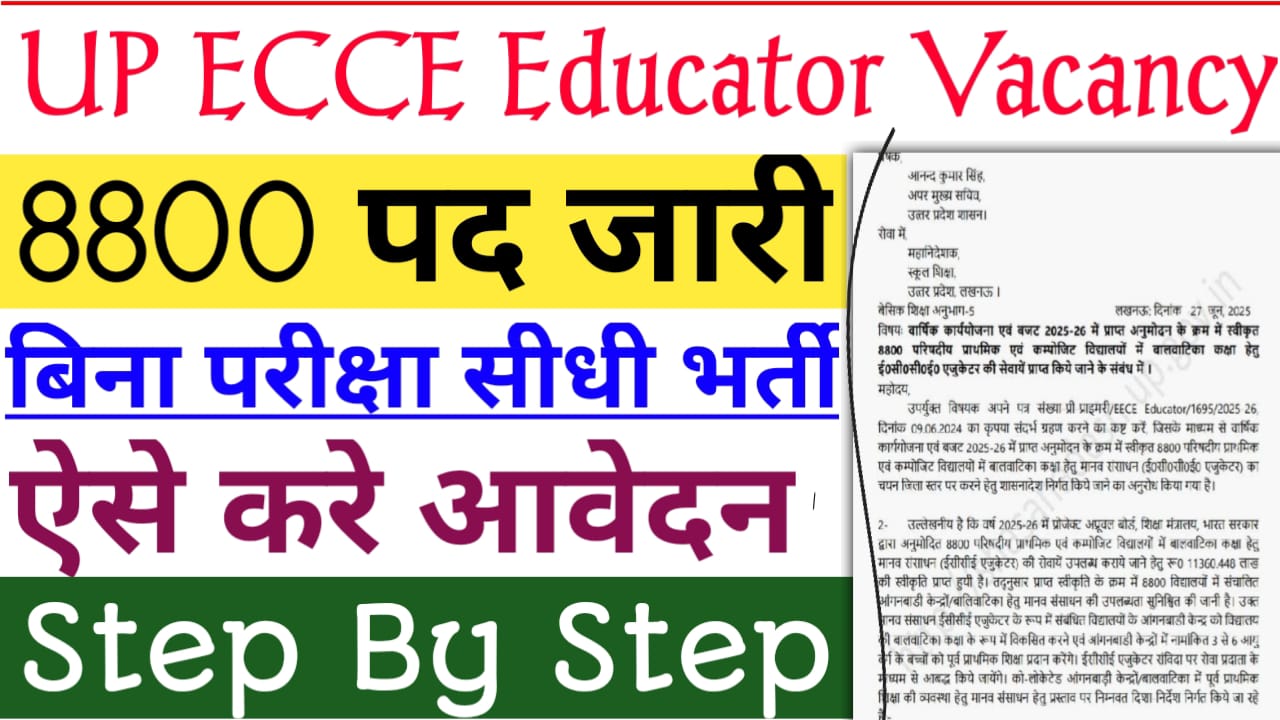 UP ECCE Educator Vacancy 2025 Out