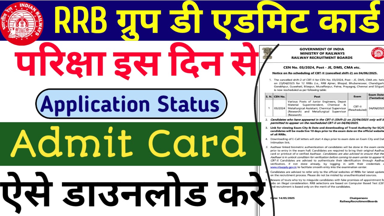 RRB Group D Admit Card 2025 Date