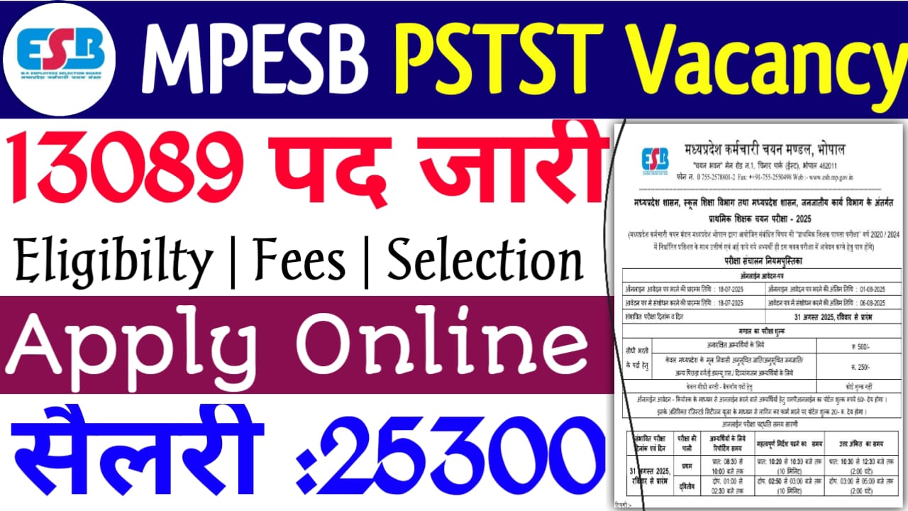 MPESB PSTST Vacancy 2025 Out